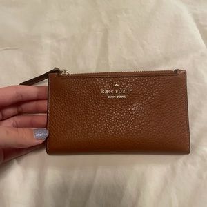 Brown pebbled leather Kate spade wallet